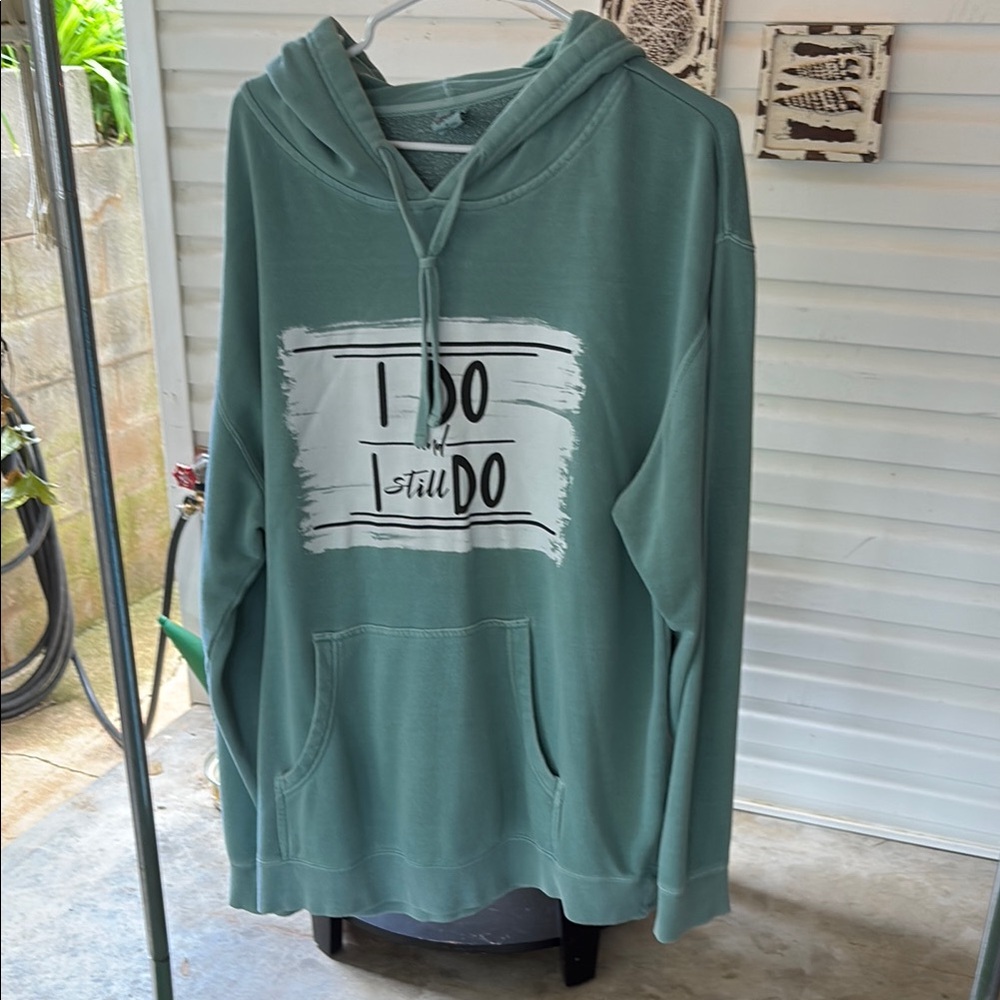 Green Hoodie with Graphic Print